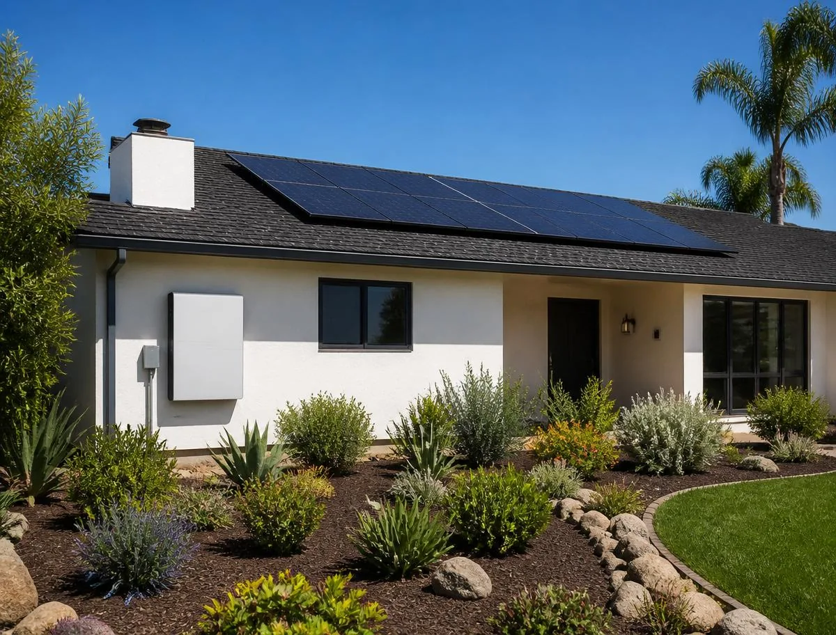 Rooftop solar install on a La Mesa home