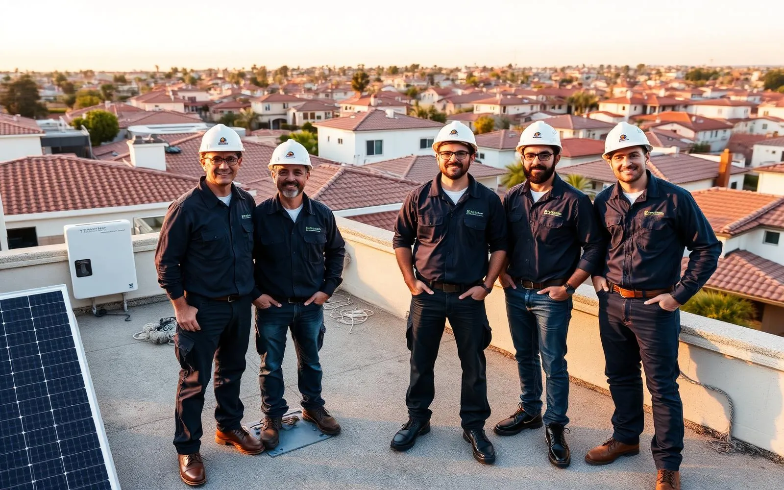 Nuon Energy in-house solar installation crew on a Southern California rooftop