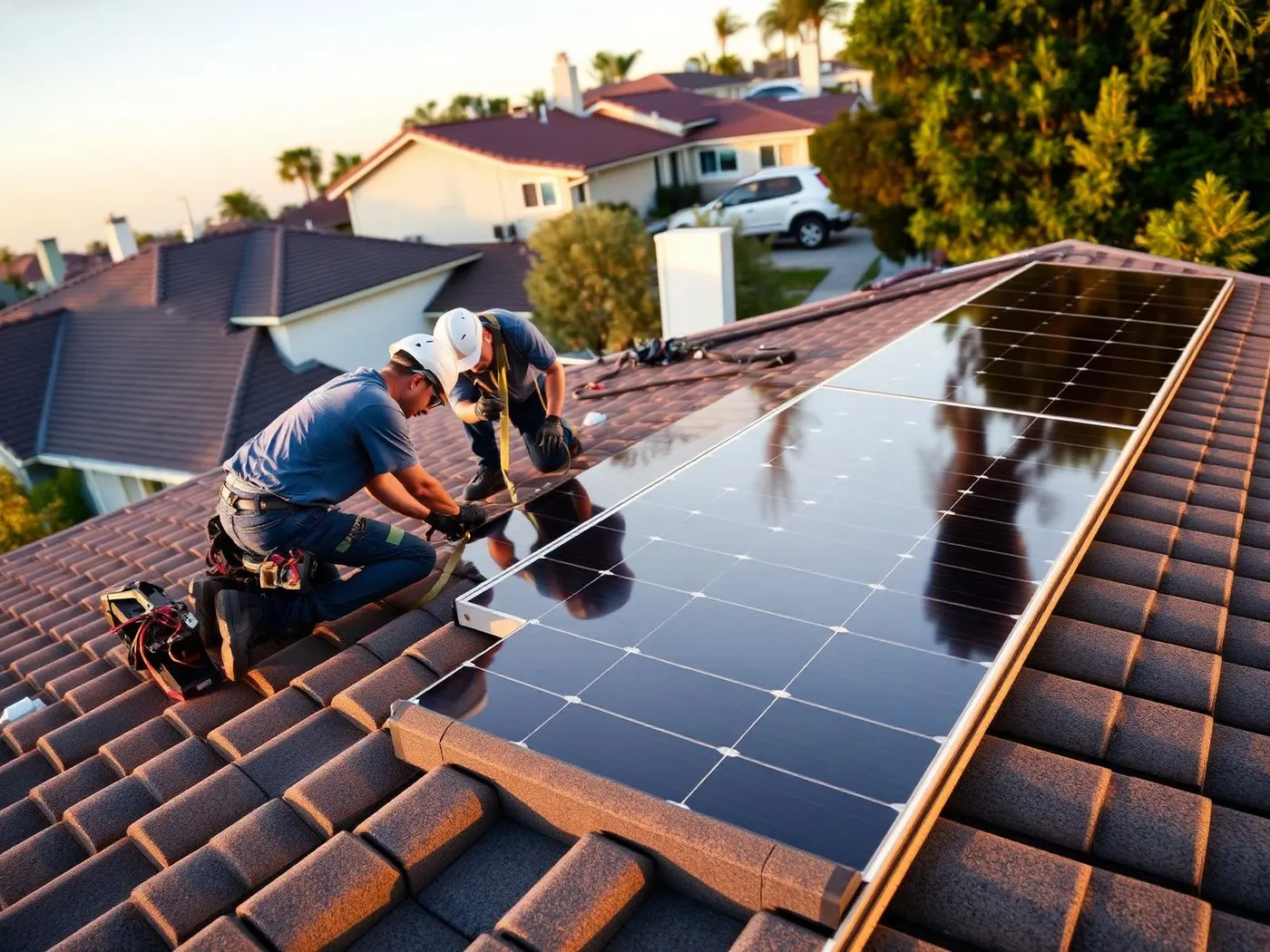 Nuon Energy technician installing solar in Southern California