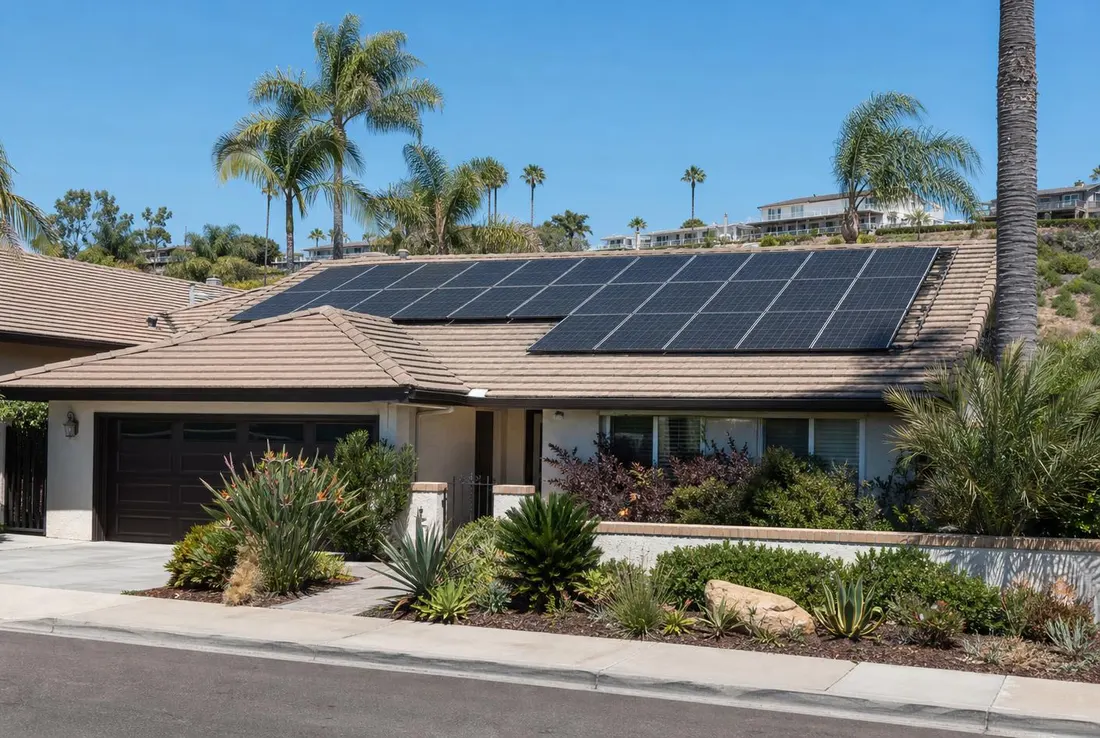 Completed residential solar array in Southern California